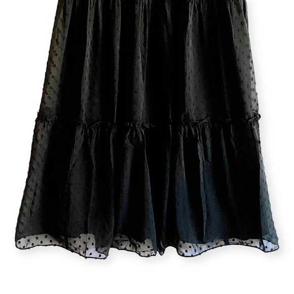 J.Crew Swiss Dot Tiered Midi Dress Black Long Sleeve Sheer Size 2 NWT - Picture 9 of 16